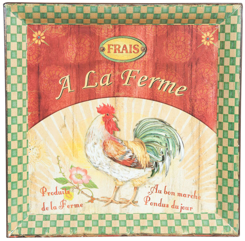 Biscottini Set 3 vassoi in policarbonato decorato anticato A LA FERME GREEN composto