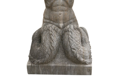 Biscottini Vecchia statua in pietra raffigurante un uomo inginocchiato Molto solida robusta