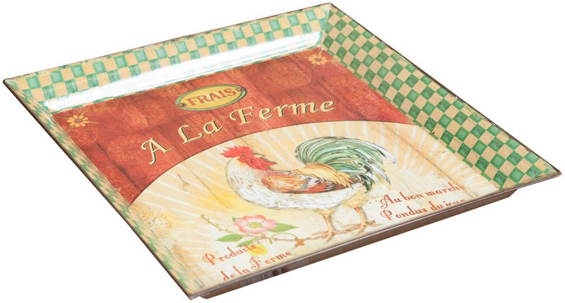 Biscottini Set 3 vassoi in policarbonato decorato anticato A LA FERME GREEN composto