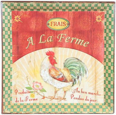 Biscottini Set 3 vassoi in policarbonato decorato anticato A LA FERME GREEN composto