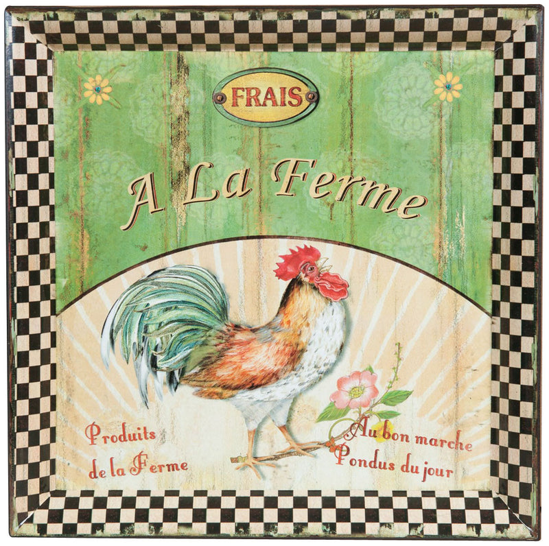 Biscottini Set 3 vassoi in policarbonato decorato anticato A LA FERME GREEN