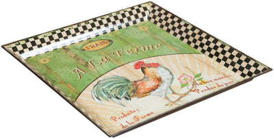 Biscottini Set 3 vassoi in policarbonato decorato anticato A LA FERME GREEN