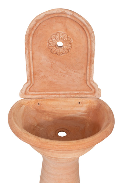 Biscottini Fontana a muro invecchiata in terracotta toscana a base piccola 100% Made in Italy interamente Lavorata a Mano