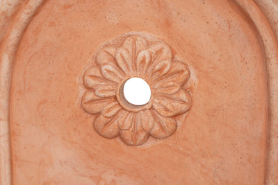 Biscottini Fontana a muro invecchiata in terracotta toscana a base piccola 100% Made in Italy interamente Lavorata a Mano