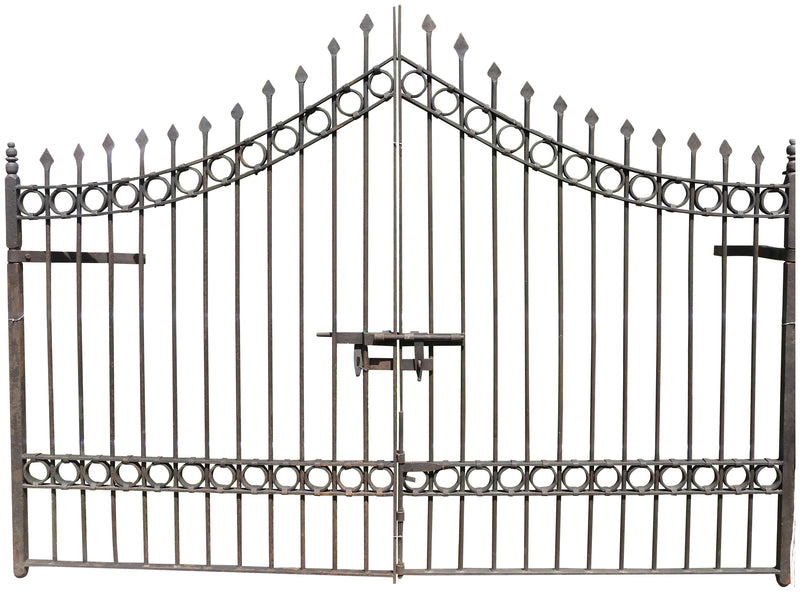 Biscottini Cancello in ferro pieno L335xPR12xH245 cm. Made in Italy interamente forgiato