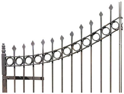 Biscottini Cancello in ferro pieno L335xPR12xH245 cm. Made in Italy interamente forgiato