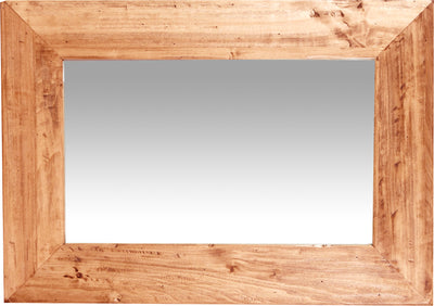 Biscottini Specchiera rettangolare a muro in legno massello di tiglio finitura naturale L50xPR3xH70 cm Made in Italy