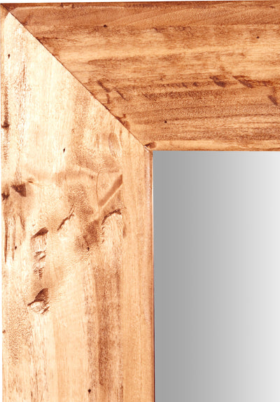 Biscottini Specchiera rettangolare a muro in legno massello di tiglio finitura naturale L50xPR3xH70 cm Made in Italy