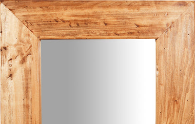 Biscottini Specchiera rettangolare a muro in legno massello di tiglio finitura naturale L50xPR3xH70 cm Made in Italy