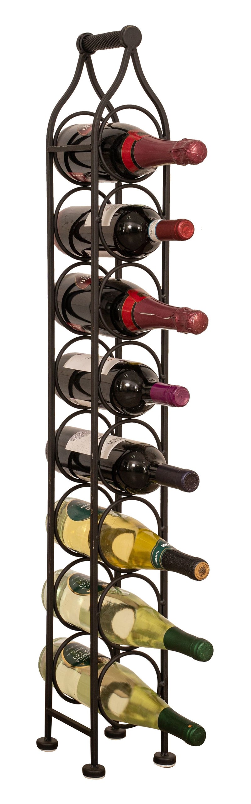 Biscottini Porta bottiglie in ferro battuto finitura nera anticata Cantinetta Offerta