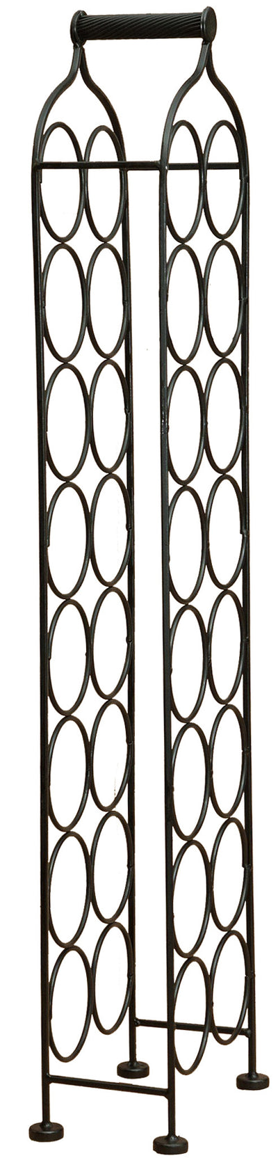 Biscottini Porta bottiglie in ferro battuto finitura nera anticata Molto stabile robusta