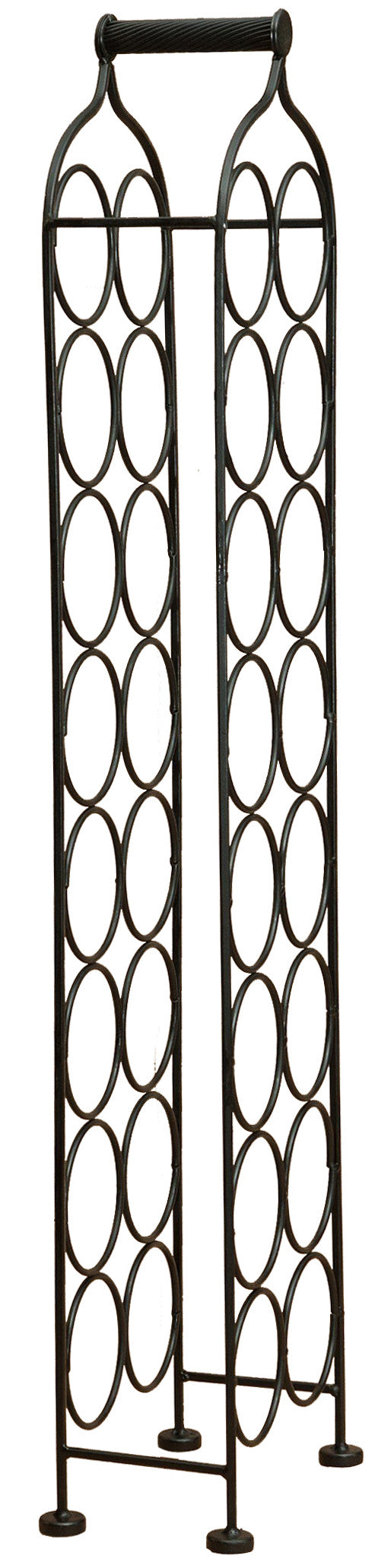 Biscottini Porta bottiglie in ferro battuto finitura nera anticata Molto stabile robusta