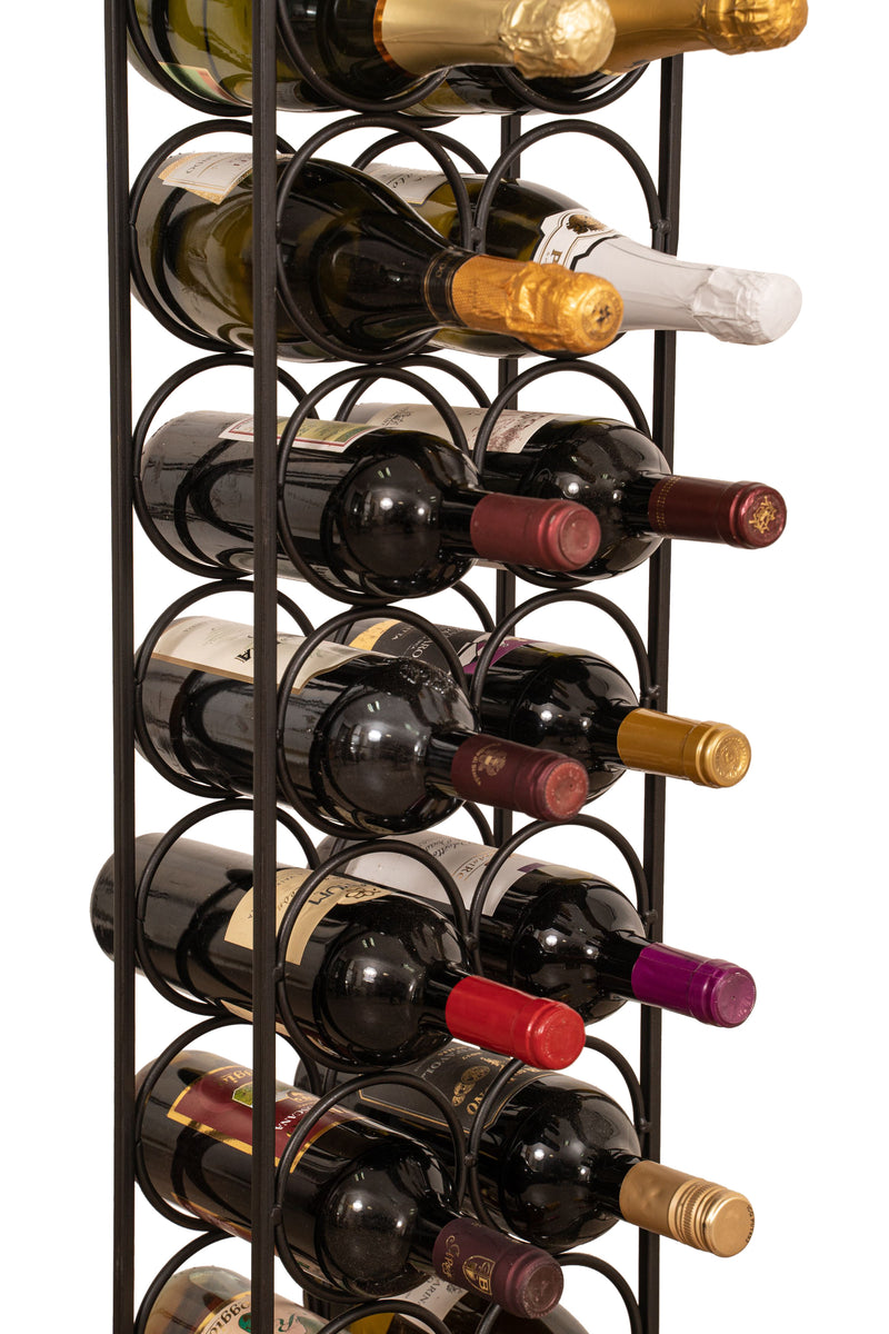 Biscottini Porta bottiglie in ferro battuto finitura nera anticata Molto stabile robusta