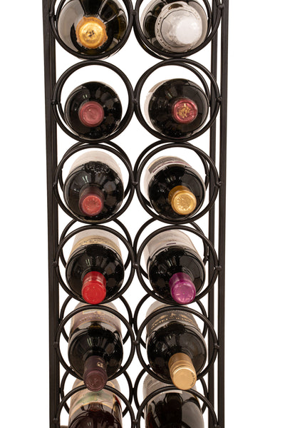 Biscottini Porta bottiglie in ferro battuto finitura nera anticata Molto stabile robusta