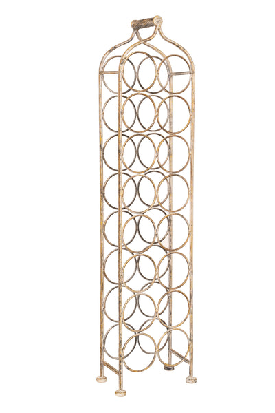 Biscottini Porta bottiglie in ferro battuto finitura bianca anticata Molto stabile robusta
