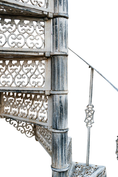 Biscottini Scala a chiocciola in fusione ghisa finitura anticata Molto stabile, robusta