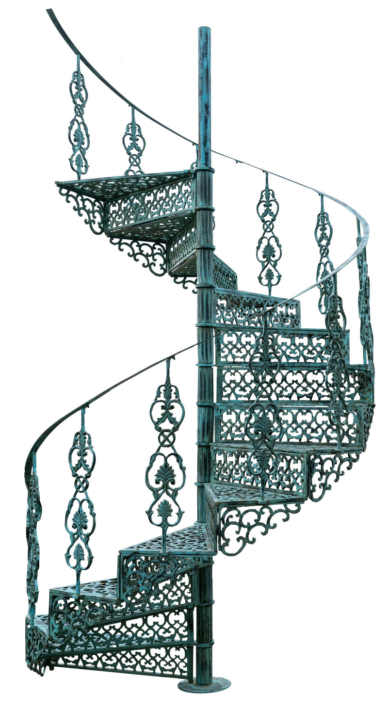 Biscottini Scala a chiocciola in fusione ghisa finitura anticata Molto stabile, robusta