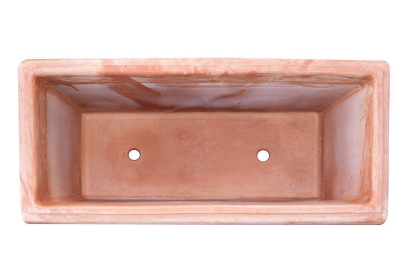 Biscottini Cassetta fioriera in Terracotta festonato 100% Made in Italy interamente Lavorata a Mano