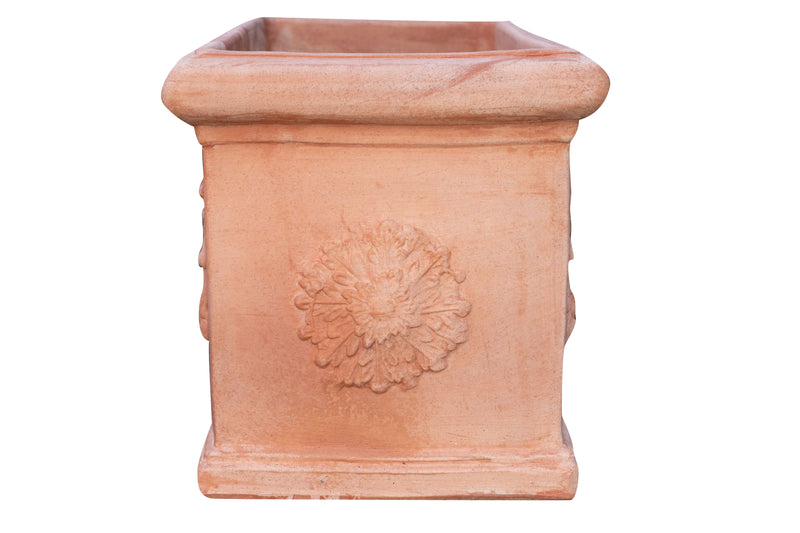 Biscottini Cassetta fioriera in Terracotta festonato 100% Made in Italy interamente Lavorata a Mano