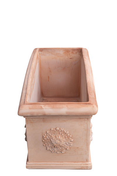 Biscottini Cassetta fioriera in Terracotta festonato 100% Made in Italy interamente Lavorata a Mano