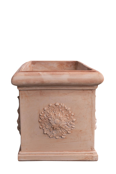 Biscottini Cassetta fioriera in Terracotta festonato 100% Made in Italy interamente Lavorata a Mano