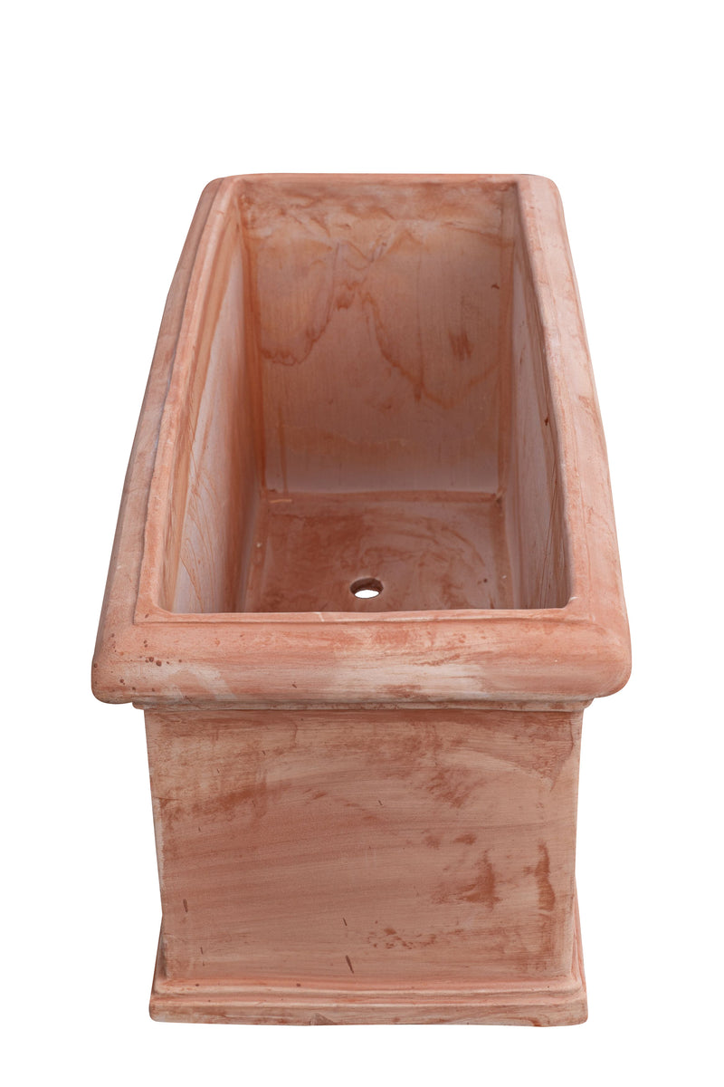 Biscottini Cassetta fioriera in Terracotta festonato 100% Made in Italy interamente Lavorata a Mano