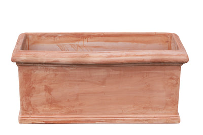 Biscottini Cassetta fioriera in Terracotta festonato 100% Made in Italy interamente Lavorata a Mano