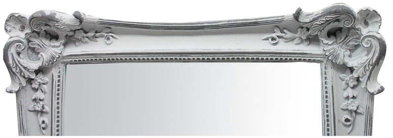 Biscottini Specchiera verticale/orizzontale da appoggio e da appendere L27,5xPR3,5xH32,5 cm finitura bianco anticato.