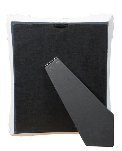 Biscottini Specchiera verticale/orizzontale da appoggio e da appendere L27,5xPR3,5xH32,5 cm finitura bianco anticato.