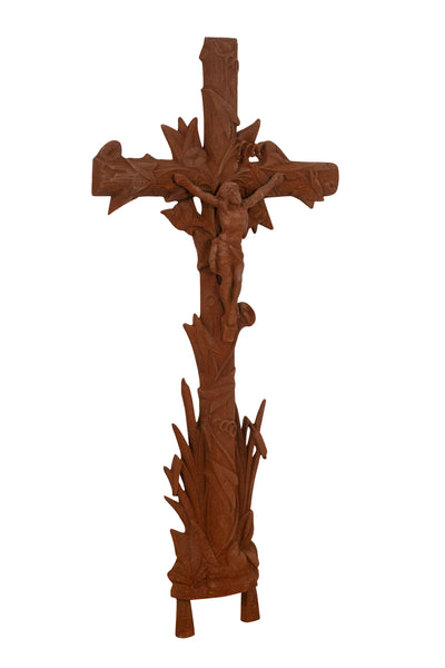 Biscottini Croce in fusione di ghisa finitura ruggine naturale Riproduzione antica