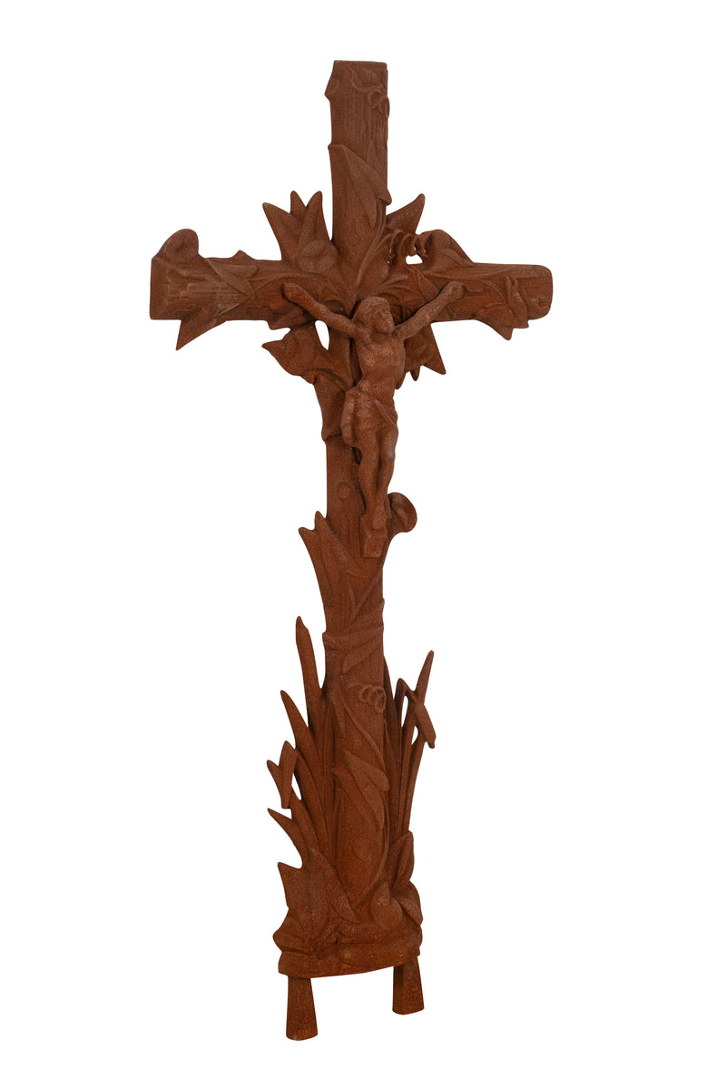 Biscottini Croce in fusione di ghisa finitura ruggine naturale Riproduzione antica