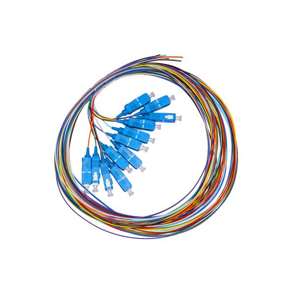 Set 12 cavi pigtail fibra ottica colorati - connettori sc - singlemode simplex - 12pz - mt 2
