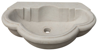 Biscottini Lavandino in marmo bianco L57xPR37xH16 cm Vasca realizzata completamente