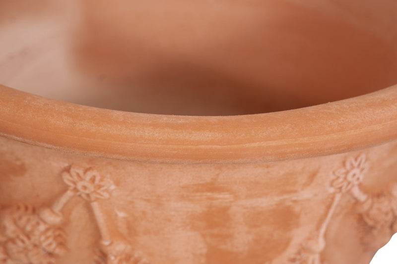 Biscottini Vaso in terracotta Galestro festonato 100% Made in Italy, interamente fatto a mano