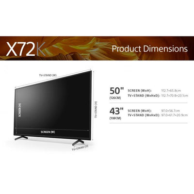 Sony Bravia X72k Tv Led 50'' 4k Ultra Hd Smart Tv Android Tv Modello 2022