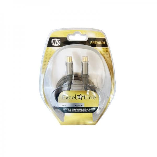 Cavo antenna di alta qualità spina / spina Gold IEC 9,5 mm F / M e adattatore M / M ad alto isolamento - 3 Metri