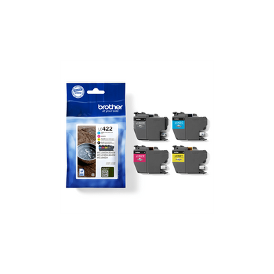 Brother LC422VALDR cartuccia d'inchiostro 4 pz Originale Nero, Ciano, Magenta, Giallo (Brother LC422 Multipack - 4 pakker - s)