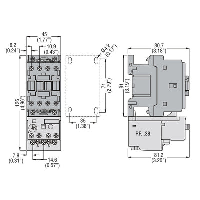 Contattore Tripolare 9A AC3 230V, 3P+1NO