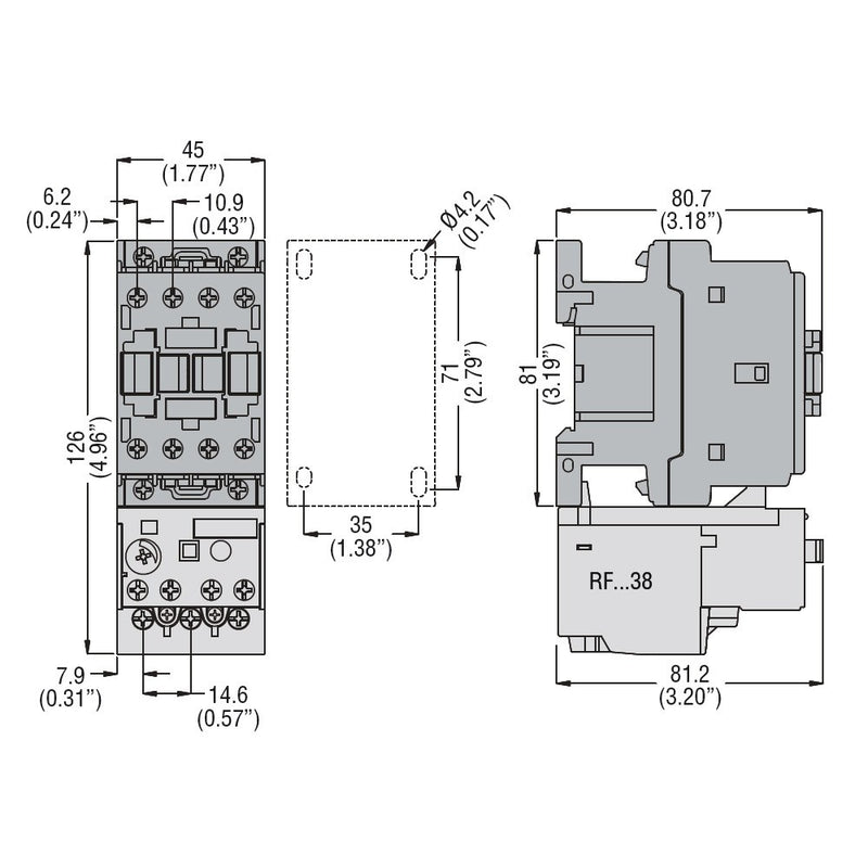 Contattore Tripolare 9A AC3 230V, 3P+1NO