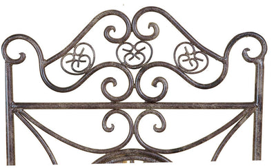 Biscottini Sedia in ferro battuto pieghevole da esterno da giardino da pranzo finitura ruggine anticata L39xPR39xH96 cm