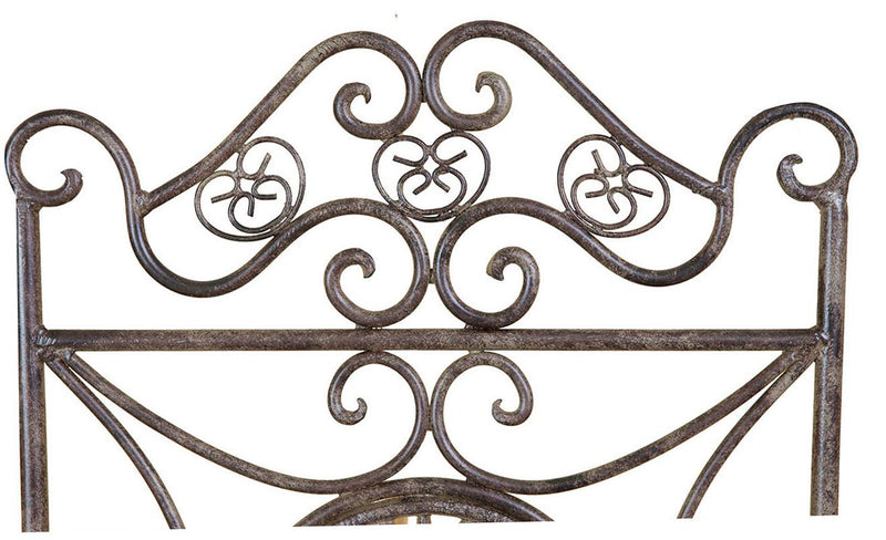 Biscottini Sedia in ferro battuto pieghevole da esterno da giardino da pranzo finitura ruggine anticata L39xPR39xH96 cm