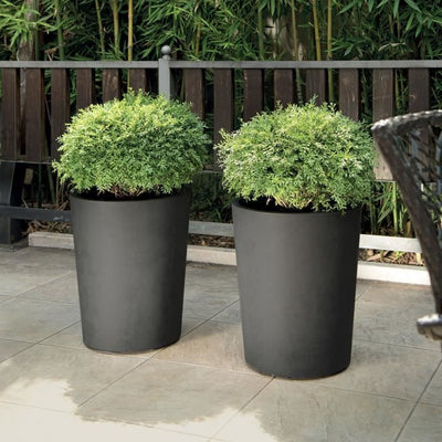 Vaso portafiori - DEROMA - Millennium R - Antracite - Con riserva d'acqua - Altezza - 53 cm
