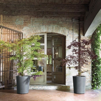 Vaso per fiori - DEROMA - Millennium R - Grigio cenere - Con riserva d'acqua - Altezza 53 cm