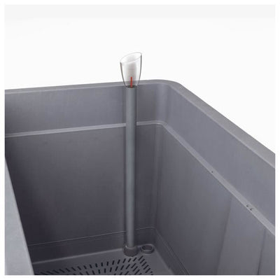 Vaso da fiori Cube - DEROMA- Cosmo - Antracite - Con riserva d'acqua - Ruote - 38 cm