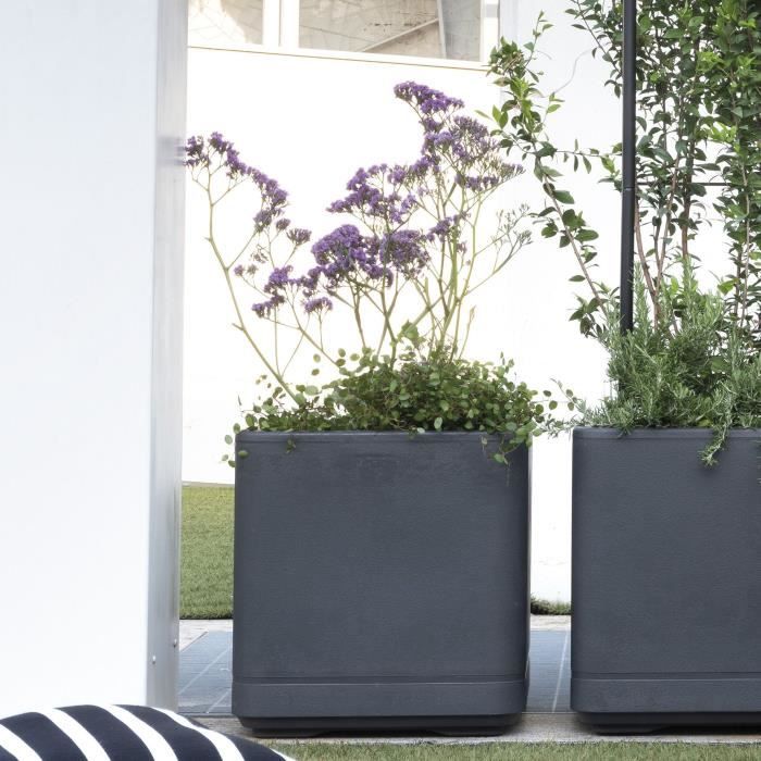 Vaso da fiori Cube - DEROMA- Cosmo - Antracite - Con riserva d&