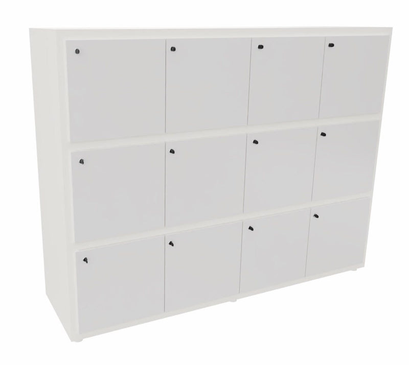Casellario per ufficio con 12 vani in melaminico cm. 203,5x55x156,4h