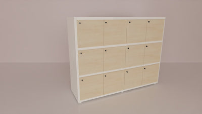 Casellario per ufficio con 12 vani in melaminico cm. 203,5x55x156,4h