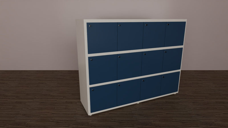 Casellario per ufficio con 12 vani in melaminico cm. 203,5x55x156,4h