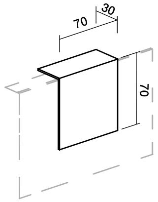 Alzata per reception cm. 70x30x70h