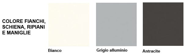 Contenitore per ufficio con 2 ante in melaminico in vari colori cm. 80x40x76h